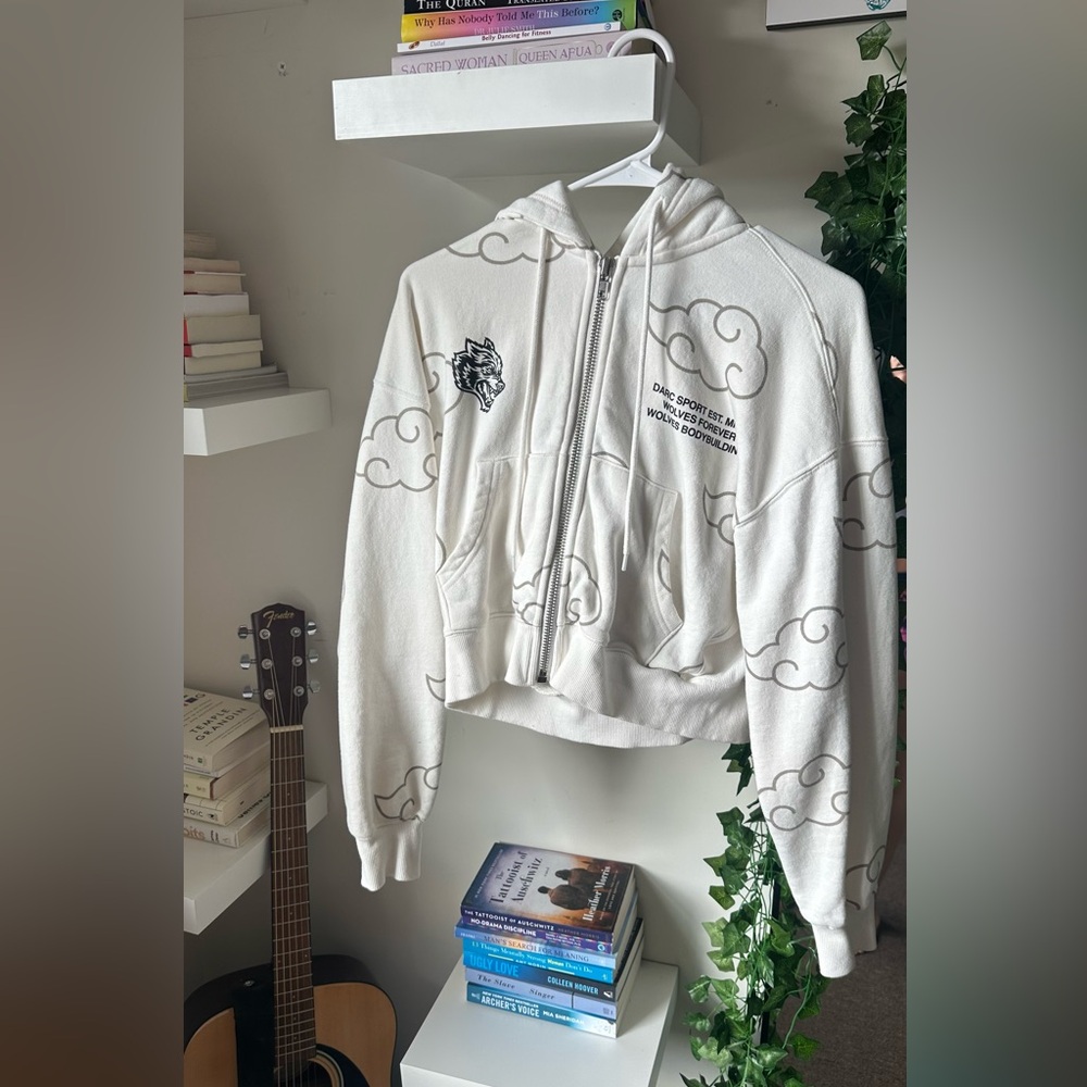 DarcSport Float On "Sage" (Cropped) Zip Hoodie in Cream